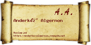 Anderkó Algernon névjegykártya